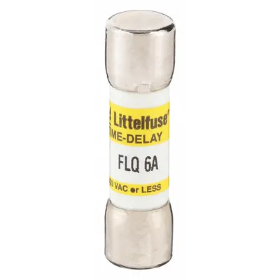 LITTELFUSE Fuse: FLQ Series, Midget, Time-Delay, 6 A, 500 V AC, 300 V DC - Time-Delay Cylindrical Fuses