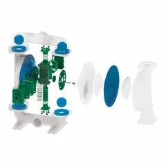 Replacement check ball for air-operated double-diaphragm pumps. Made of Santoprene material. Used to ensure proper sealing and prevent backflow in fluid-handling systems.