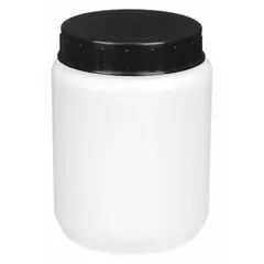 This clear HDPE jar has a 33.8 fl oz capacity, 111 mm body diameter, and 128 mm height. It includes a closure and is non-sterile with no pre-cleaning. Suitable for storing, mixing, or sampling non-sterile liquids and solids in laboratory or industrial environments.