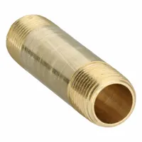 Pipe Nipple: Brass, 3/8 in Nominal Pipe Size, 2 1/2 in Overall Lg, 1,000 psi (MPN 215PNL-6-25)