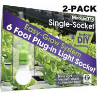 LED Ready Corded Ligh,Single Socket,PK2: 1 Lightheads, Medium Screw (E26), 6 ft Lg, 2 PK (MPN 602197)