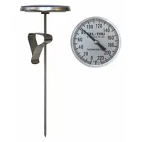 TEL-TRU Clip On Thermometer: -40°F to 160°F, +/- 1% Accuracy, 8 in Stem Lg, Fahrenheit (MPN LT330R-0853)