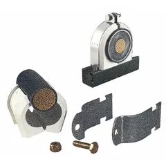 Plumbing replacement clamp for securing pipe connections and fittings. Used in residential and commercial plumbing systems for leak-free joints.