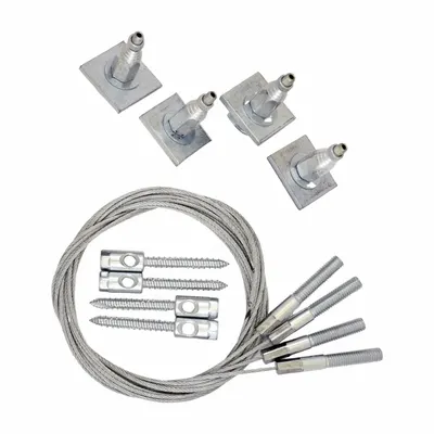 DURODYNE Suspension Kit: 5 ft Cable Lg, WC4 Cable Size, 3/8 in Fitting Size, Threaded Stud - Struts and Mounting Kits