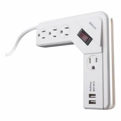 WOODS Surge Protector: 4 Outlets, 4 ft Cord Lg, 560 J Rated Energy, 15 A Current - General Purpose Surge Protectors