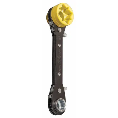 KLEIN TOOLS Box End Wrench: Black Oxide, 3/4 in_9/16 in Head Size, 9 1/4 in Overall Lg - SAE, 4-in-1, 4-Point, Ratcheting Box End Wrenches