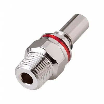 CPC Quick Connection Coupling: Straight, 3/8 in Pipe Size, Warm Red, Quick Disconnect/Threaded - Chrome-Plated Brass Quick-Disconnect Tube Fittings