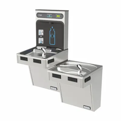 HALSEY TAYLOR HTHB-HAC8BLSS-NF On-Wall Two-Level Drinking - On-Wall Two-Level Drinking Fountains with Bottle Fillers