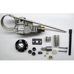 Natural gas cooking thermostat with a dial range of 150 to 400°F. Features a 48-inch capillary, 3/16-inch bulb diameter, and 1/4-inch pipe gas connection. Used in commercial ovens and fryers for temperature control.