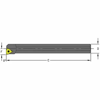 ULTRA-DEX USA Indexable Thread Turning Tool Holder: A08M LSER2 (MPN 957-000-046) - Indexable Boring Bars
