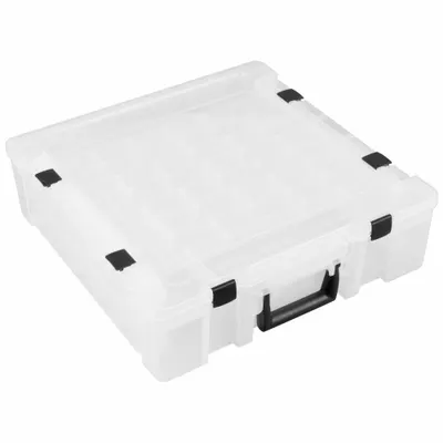 FLAMBEAU T9501 Clear Plastic Small Parts Compartmented Box with - Small Parts Compartmented Boxes with Adjustable Dividers