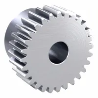 Spur Gear: Module m 1, 28 Teeth, 8 mm Bore Dia, Stainless Steel, 20° Pressure Angle, Plain Bore (MPN SUS1-28)