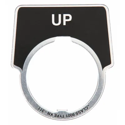 SCHNEIDER Legend Plate: 30 mm Panel Mounting Size, Half-Round - Push-Button Rings & Plates