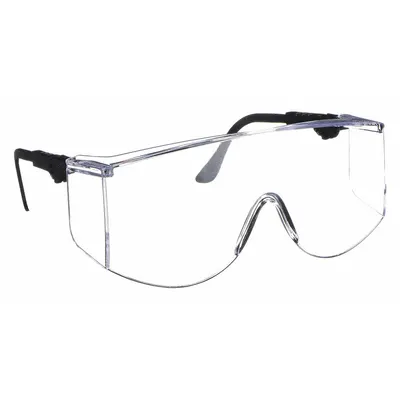 CONDOR Safety Glasses: Clear Lens Color, Frameless, Scratch-Resistant - Adjustable Comfort-Fit OTG Safety Glasses