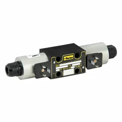 Parker Hydraulic Directional Valve: 20 gpm Max Flow Rate, D03 NFPA Size, Three Positions - Solenoid-Operated Directional Control Valves