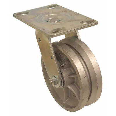 OEM Plate Caster: Swivel - V-Groove Track-Wheel Plate Casters