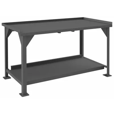 DURHAM MFG Workbench: Fixed Ht, Steel, 72 in x 30 in, 4,000 lb Overall Load Capacity - Workbenches with Lower Shelves
