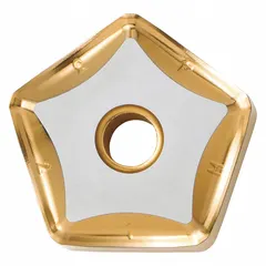 Pentagon (P) indexable milling insert designed for general-purpose milling of steel and cast iron. The PNMG geometry provides strong cutting edges suitable for roughing and semi-finishing operations in industrial machining applications.