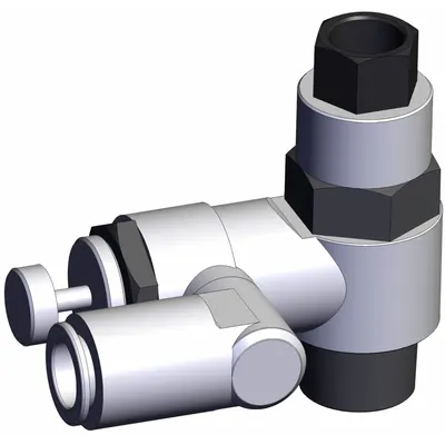 SMC Piloted Non-Return Valve: Universal Fitting, Knurled, 1/2 in Valve Body Size - Adjustable Direction Speed Controllers with Pilot Check Valve