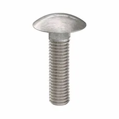 This 316 stainless steel carriage bolt features a square neck that prevents rotation during tightening, allowing for secure fastening in metal-to-wood or metal-to-metal assemblies. With a 1/2"-13 thread size and 2-inch length in a plain finish, it is suited for structural, outdoor, and marine applications requiring corrosion resistance.