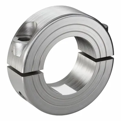 RULAND MANUFACTURING Shaft Collar: 2-Piece, Metric with Inch Bore, Round, Clamp-On - Stainless Steel Shaft Collars