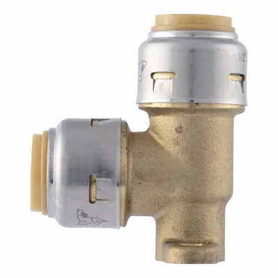 SHARKBITE MAX Push-Fit Adapter Fitting: Elbow, 1/2 in OD x 1/2 in Pipe Size - Standard Brass Push-to-Connect Tube Fittings