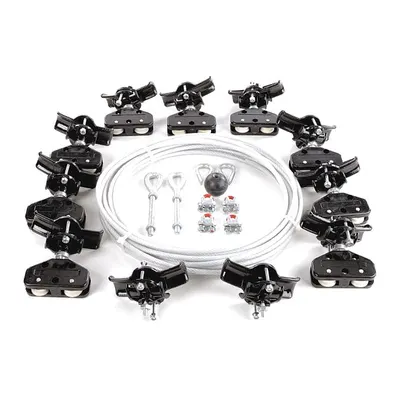 Dayton Festoon System Kit: Wire Rope, 60 ft – 60 ft, 76 ft Min Cable/Hose Required - Wire Rope Festoon Kits