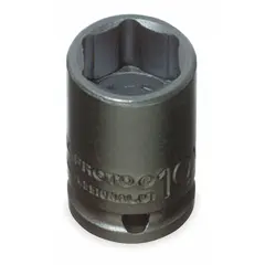This 1/4" drive impact socket is designed for use with impact wrenches in high-torque fastening and loosening applications. It features a 6 mm metric size, 6-point configuration, and a standard 7/8" overall length. The black oxide finish provides corrosion resistance. Suitable for automotive, industrial, and maintenance tasks.