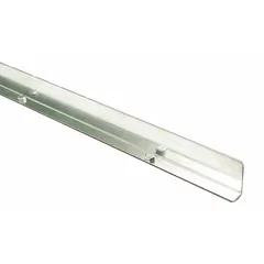 This steel guard rail is designed for straight conveyor sections to contain and guide products in light- to medium-duty material handling lines. It helps prevent items from falling off the belt or roller path, improving workplace safety and product flow. Overall length is 5 ft.