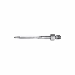 This solid carbide drill reamer combines drilling and reaming in a single operation, featuring a #8 size, 118° point angle, and 2-1/2 in overall length. The threaded shank allows secure mounting in compatible toolholders. Suitable for precision hole sizing and finishing in metalworking applications.