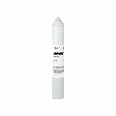 NEPHROS Carbon Block Filter: 1 micron, 1.6 gpm, 3,145 gal, 17 in Overall Ht - Quick-Connect Drinking Fountain & Beverage Machine Water Filters