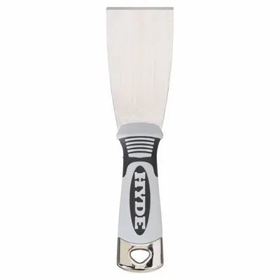 HYDE Putty Knife: Bld. Mat. Stainless Steel, Hdl. Mat. Plastic, Stiff - Standard Scrapers