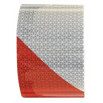 ORALITE Reflective Tape, Red/White, 4 in x 50 yd, Acrylic, MPN 18849 - Vehicle Reflective Tapes