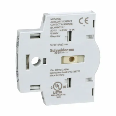 SQUARE D Auxiliary Contact Module: 2NO (MPN MDSAN20) - Square D Auxiliary Contacts