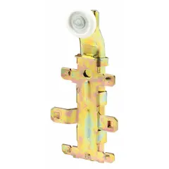 This hanging door roller from PRIME-LINE supports doors weighing up to 60 lb. It measures 2 5/16 inches in length and 3 3/4 inches in width. Sold as a single unit, it is suitable for use in sliding door applications where a replacement roller is needed.