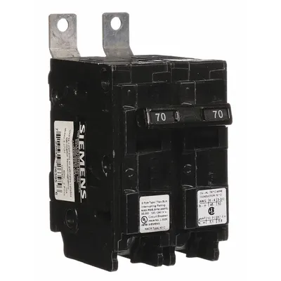 SIEMENS B270H BL Series 70A 2-Pole Miniature Circuit Breaker - B Series, Bolt-On Siemens Miniature Circuit Breakers