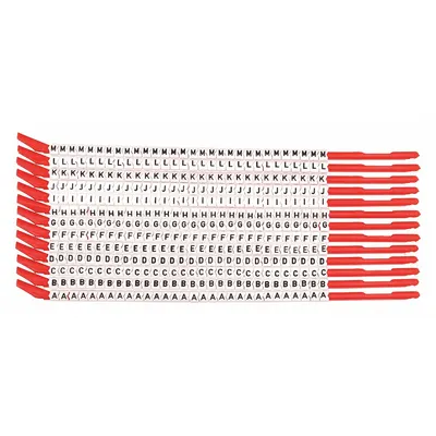 BRADY Wire Marker Wand: A to M, Black on White, 390 Labels, Nylon, -30°F to 251°F - Clip-On Wire Markers