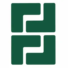 L-shaped floor marking tape in solid green with no legend, made of 8 mil thick polyester. Each sheet measures 2 in x 5 in, supplied in a 20-pack. Used for marking aisles, hazards, or storage zones in industrial facilities.