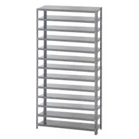 QUANTUM STORAGE SYSTEMS Bin Shelving: 36 in x 18 in x 75 in, 1 Sided, 0 Bins, 13 Shelves (MPN 1875-000)