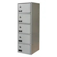 HALLOWELL Cell Phone Locker: 9 in x 12 in x 30 1/2 in, 5 Tiers, 1 Units Wide, 5 Lockers, Steel, Gray (MPN UCTL192(30)-5A-K-PL)