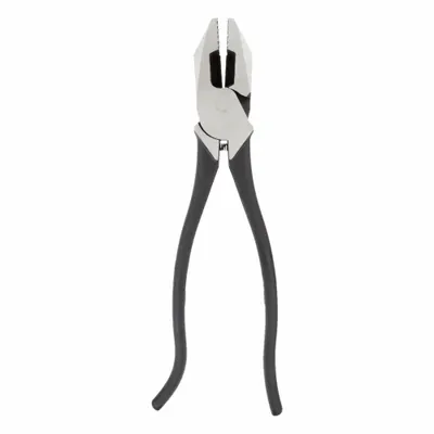 KLEIN TOOLS Iron Workers Plier: Flat, 9 1/4 in Overall Lg, 1 5/8 in Jaw Lg, 1 1/4 in Jaw Wd - Standard Ironworker's Pliers