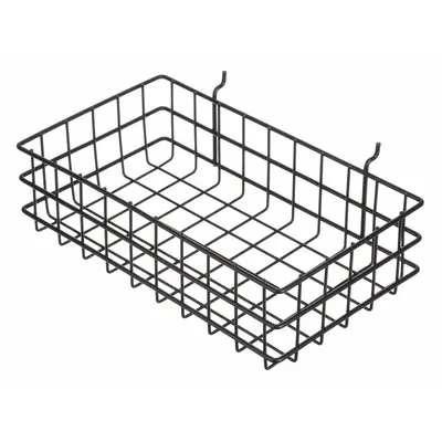 MARLIN STEEL WIRE Storage Basket: Display Basket, Steel, Powder Coated, Black (MPN 923-01) - Machining