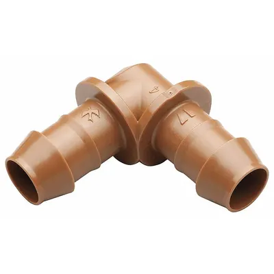 RAIN BIRD Drip Elbow, 1/2 in Tubing, Plastic, Brown, 4-Pack - Faucet Connections, Couplings, Shut-Off Valves & Regulators