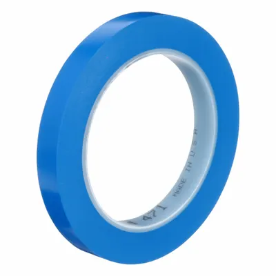 3M Floor Marking Tape: Gen Purpose, Solid, Blue, 1/2 in x 108 ft, 5.2 mil Tape Thick - General Purpose Floor Marking Tape