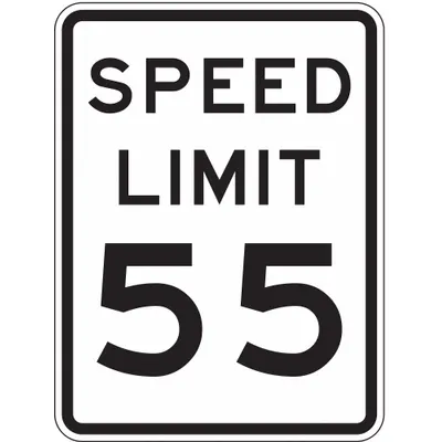 LYLE Speed Limit 55 Sign, 24 in x 18 in, High-Intensity Prismatic, Aluminum - Speed Limit 55 Signs