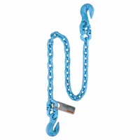 PEWAG Chain Sling: 3/8 in Chain Trade Size, 120 Chain Grade, Grab Hook, Steel, Fixed, 5 ft Sling Lg (MPN 10G120SGG/5)