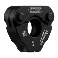 Press ring for 3/4 in pipe, constructed from 316 stainless steel and steel. Compatible with standard and extended press tools. Used for creating press connections on 304 stainless steel, 316 stainless steel, and black iron pipe in plumbing and mechanical systems.