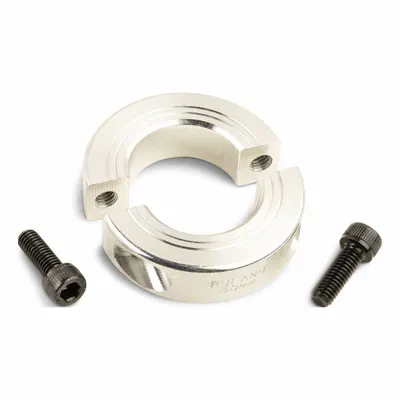 RULAND MANUFACTURING Shaft Collar: 2-Piece, Metric, Round, Clamp-On, 55 mm Bore Dia - Aluminum Shaft Collars