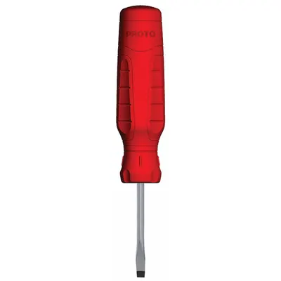 PROTO Screwdrivers: 1/8 in Tip Size, Std Lg, 5 1/4 in Overall Lg, 2 in Shank Lg - General Purpose Slotted Screwdrivers