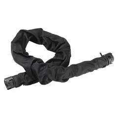 This 47-inch polyethylene breathing tube connects a powered air purifying respirator (PAPR) to the facepiece, delivering filtered air to the user. It is used in industrial environments where airborne contaminants are present, such as chemical processing, welding, or pharmaceutical manufacturing.